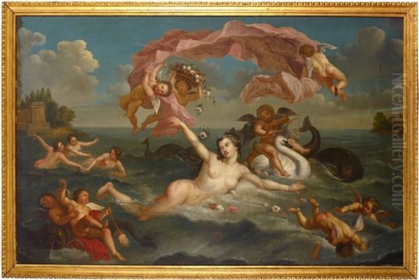 Le Triomphe D'amphitrite Oil Painting by Bon De Boulogne