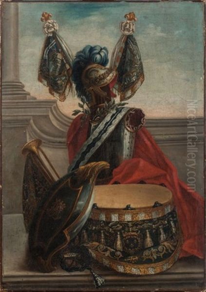 Trophees Aux Armes De Louis De France Oil Painting by Madeleine Boulogne