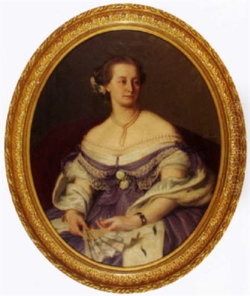 Portrat Einer Jungen Dame Oil Painting by Emile Bourcart