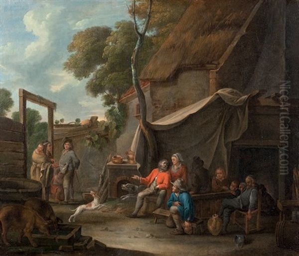 La Diseuse De Bonne Aventure Oil Painting by Sebastien Bourdon