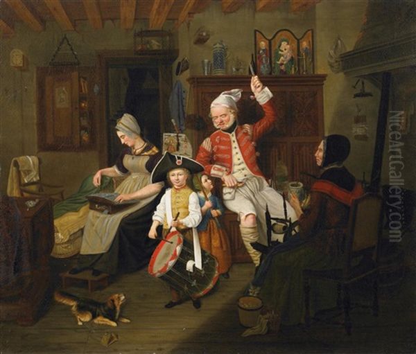 Der Aschermittwoch Oil Painting by Franz Everhard Bourel