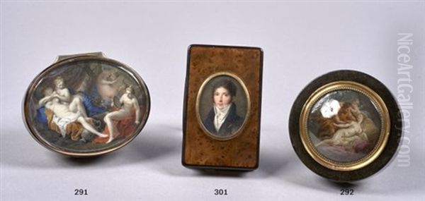 Jeune Homme En Buste Vers La Gauche, En Costume Bleu, Avec Ruban De La Legion D'honneur Oil Painting by Charles Guillaume Alexandre Bourgeois