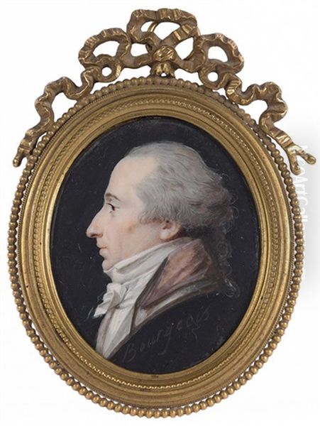 Portrait D'homme De Profil Oil Painting by Charles Guillaume Alexandre Bourgeois