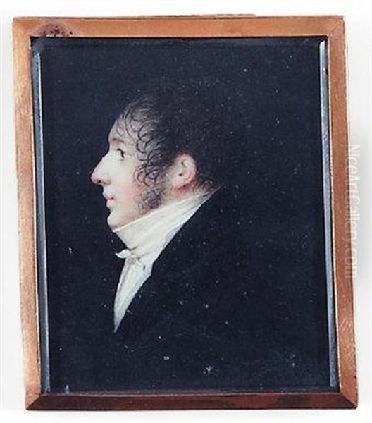 Portrait De Jeune Homme Vers La Gauche Oil Painting by Charles Guillaume Alexandre Bourgeois
