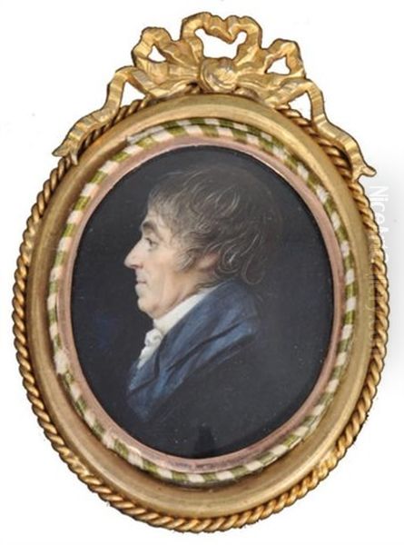 Portrait D'homme En Buste Et De Profil Oil Painting by Charles Guillaume Alexandre Bourgeois