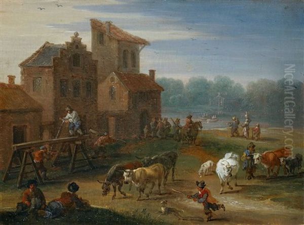 Dorfliche Szene Oil Painting by Pieter Bout