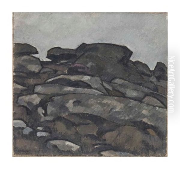 Les Rochers Oil Painting by Bernard Boutet De Monvel