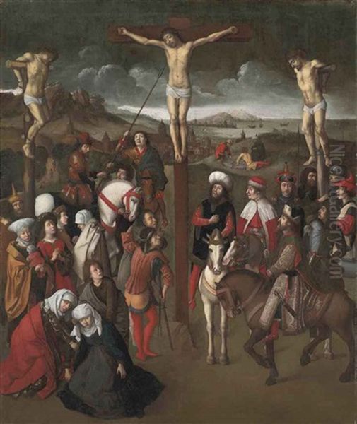 The Crucifixion Oil Painting by Dieric the Elder Bouts