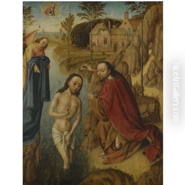 The Baptism Of Christ Oil Painting by Dieric the Elder Bouts