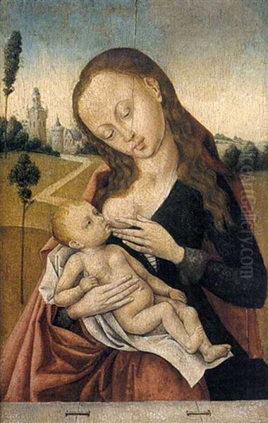 La Vierge A L'enfant Sur Fond De Paysage Oil Painting by Dieric the Elder Bouts