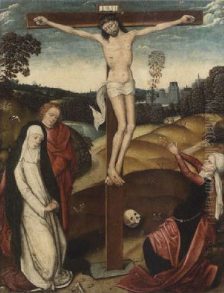The Crucifixion With The Virgin, Mary Magdalene And John The Apostle Oil Painting by Dieric the Elder Bouts