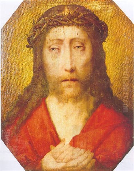 Christ With The Crown Of Thorns Oil Painting by Dieric the Elder Bouts