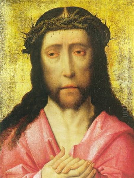 Le Christ A La Couronne D'epines Oil Painting by Dieric the Younger Bouts