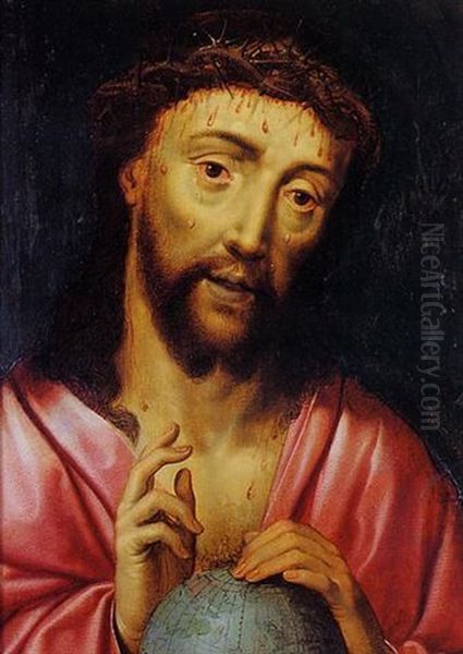 Le Christ Benissant Le Monde Oil Painting by Aelbrecht Bouts