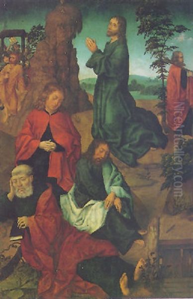Christ In The Garden Of Gethsemane Oil Painting by Aelbrecht Bouts