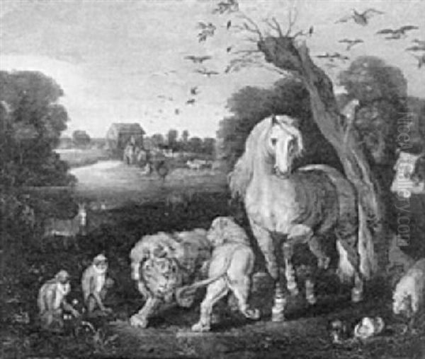 Paradieslandschaft Oil Painting by Frederik Bouttats the Elder