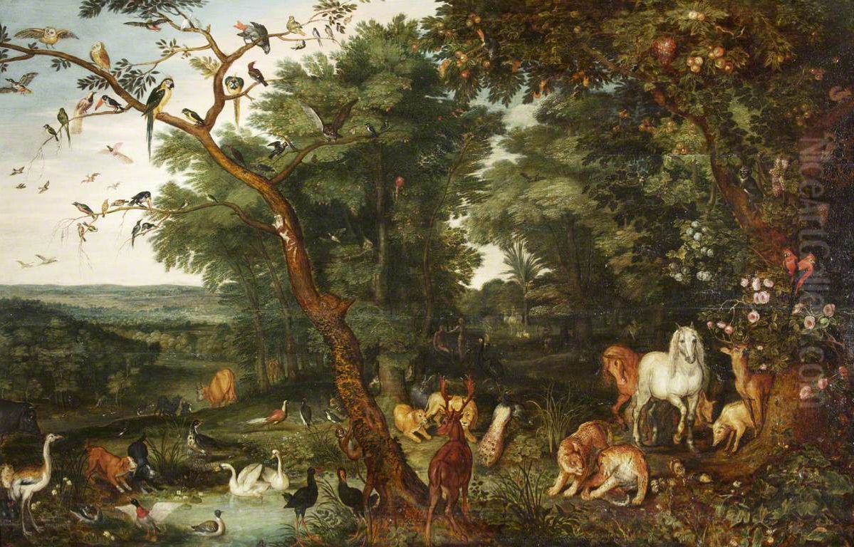 The Garden Of Eden Oil Painting by Frederik Bouttats the Elder
