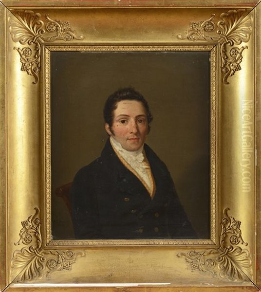 Portrait De Monsieur Marc Roux, En Redingote Oil Painting by Pierre Louis Bouvier