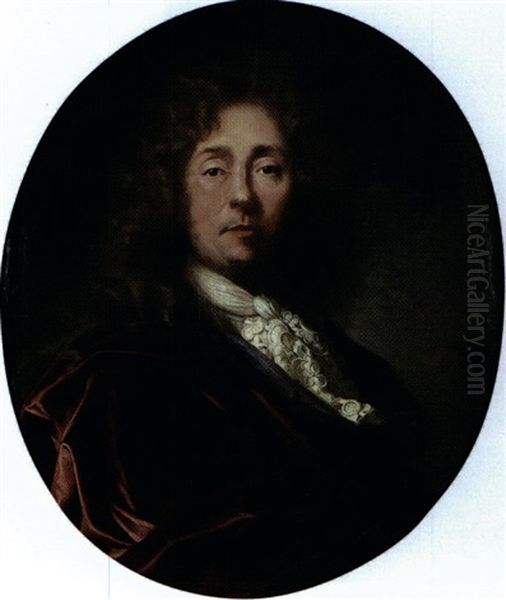 Portrait De Gentilhomme Portant Une Lavalliere De Dentelle Oil Painting by Andre Bouys