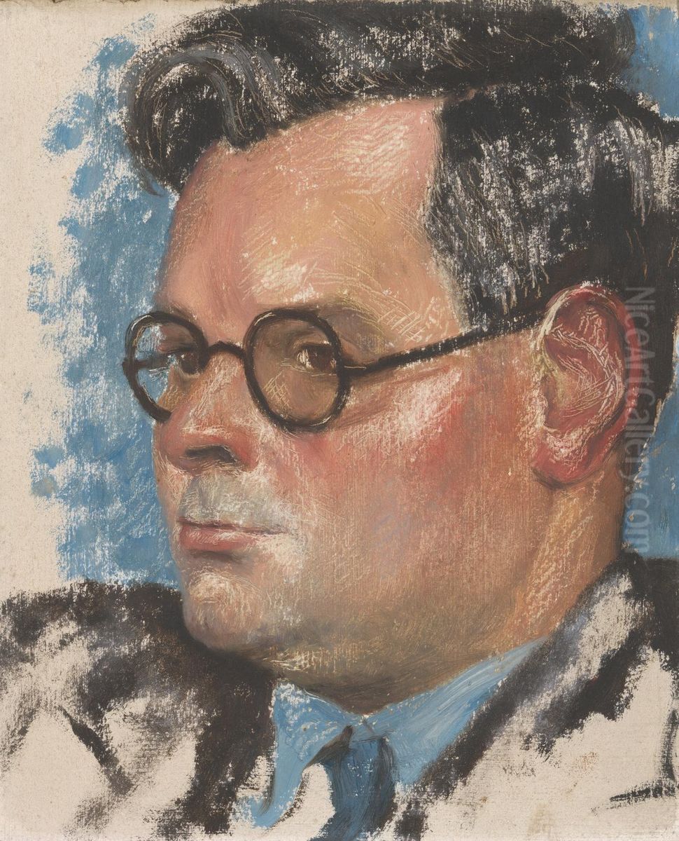 Raymond Postgate Oil Painting by Stella Bowen