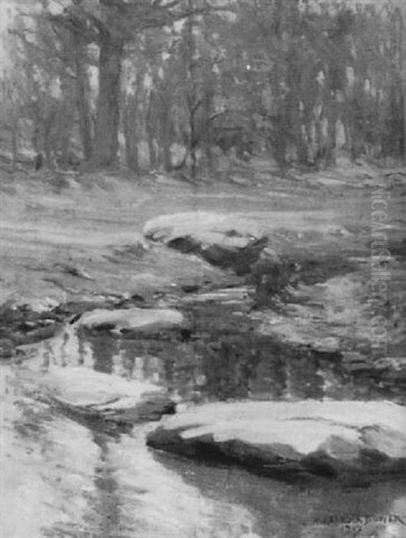 Maine Autumn Oil Painting by Alexander Bower