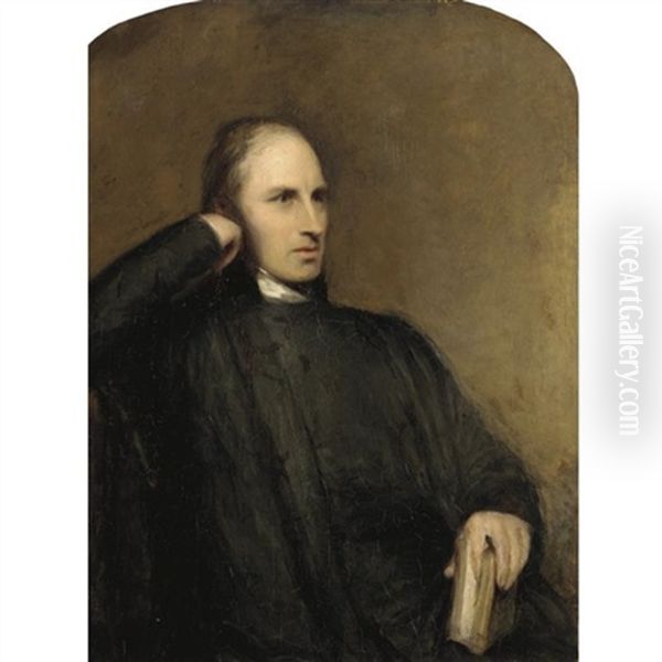 Portrait Of The Rev. John Fielder Mackarness, Later Bishop Of Oxford Oil Painting by William Boxall