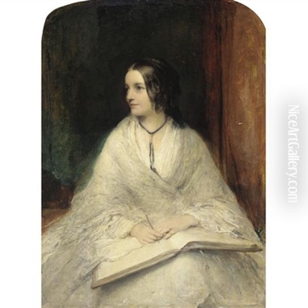Portrait Of Jane Fortescue Seymour, Mrs. Coleridge, Later Lady Coleridge Oil Painting by William Boxall