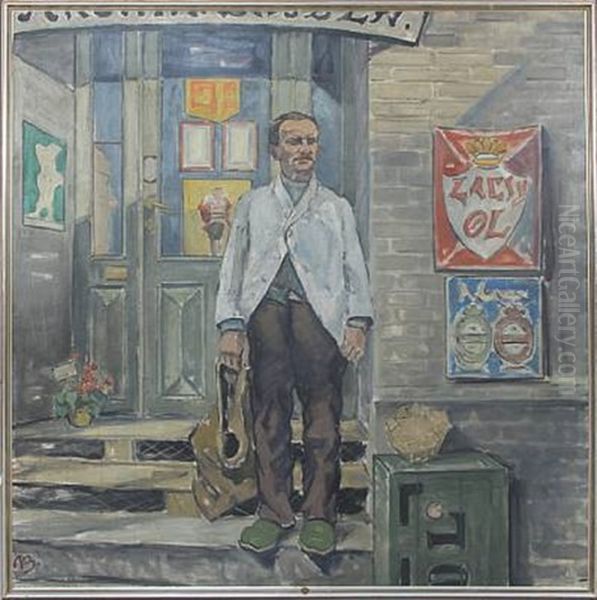 Detailhandleren (the Retailer) Oil Painting by Peter Rostrup Boyesen