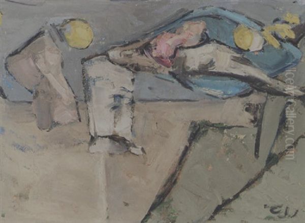 Fad Med Fisk Oil Painting by Peter Rostrup Boyesen