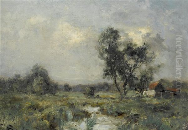 Bachlandschaft Unter Wolkenbedecktem Himmel Oil Painting by George A. Boyle