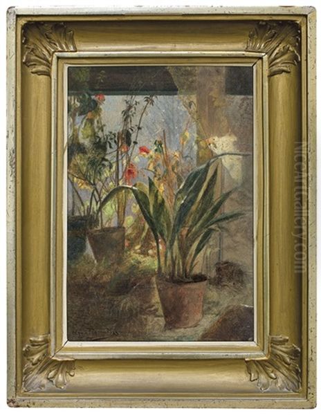 Flowers At Window Oil Painting by Olga Boznanska