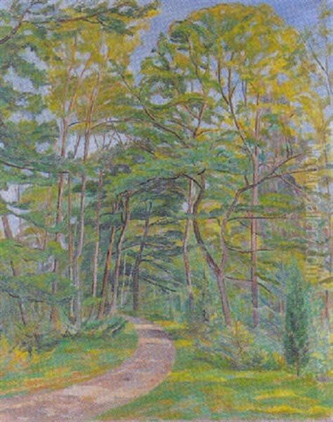 Waldweg Oil Painting by Max Eugen Brack
