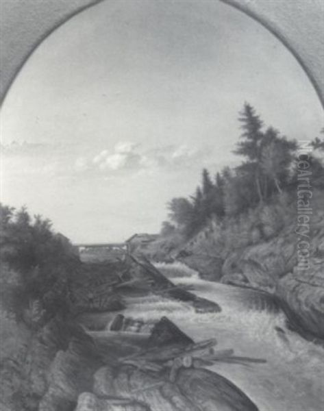 Logging On The Saco Oil Painting by Gibeon Elden Bradbury