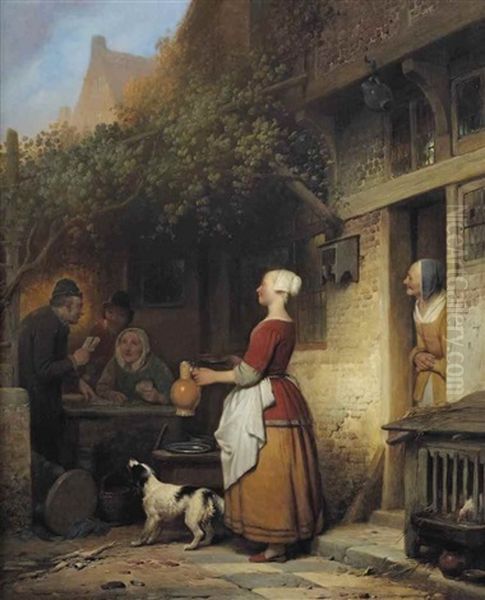 The Young Innkeeper Oil Painting by Ferdinand de Braekeleer