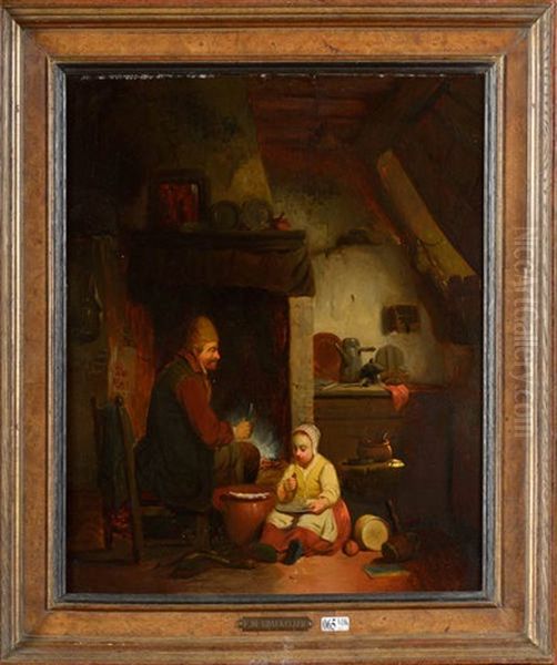 Interieur Anime Oil Painting by Ferdinand de Braekeleer