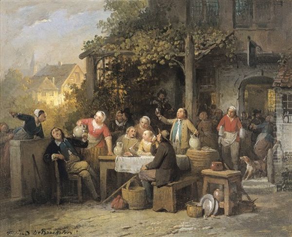 La Fete Flamande (1869) Oil Painting by Ferdinand de Braekeleer