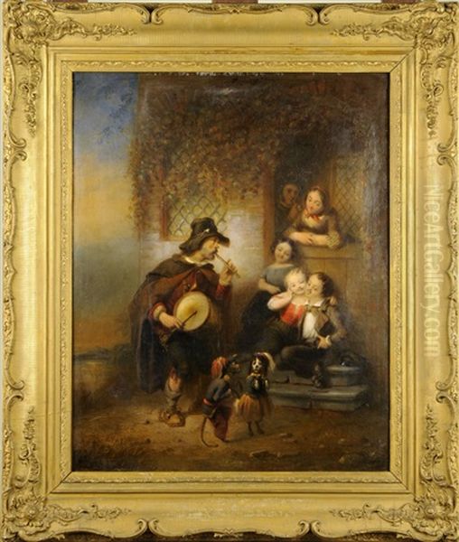 Saltimbanque Au Petit Singe Oil Painting by Ferdinand de Braekeleer