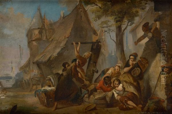 Le Bain Force Oil Painting by Ferdinand de Braekeleer