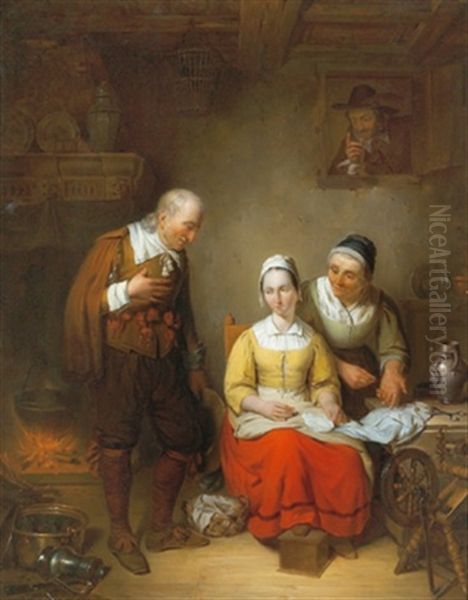 Der Verehrer Oil Painting by Ferdinand de Braekeleer