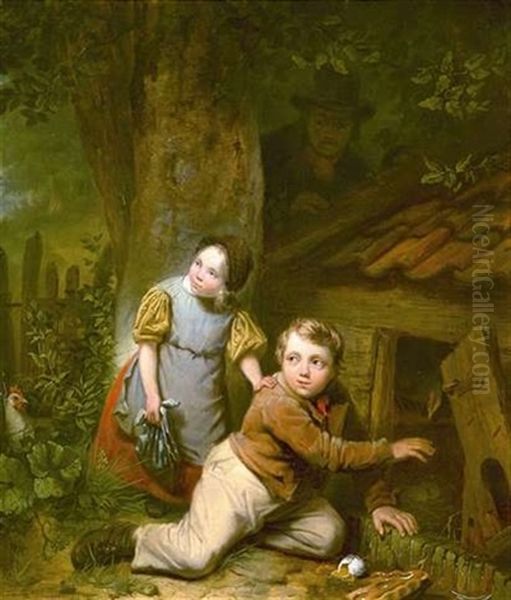 Die Eierdiebe Oil Painting by Ferdinand de Braekeleer