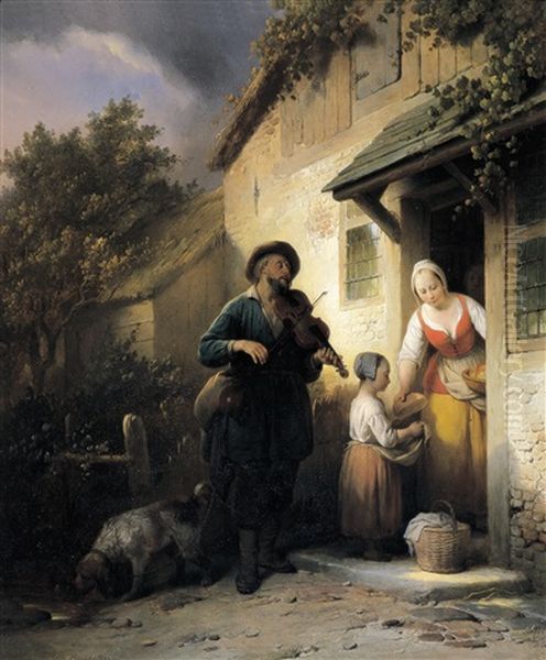 L'aveugle Oil Painting by Ferdinand de Braekeleer