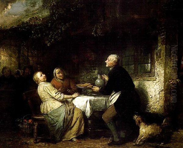 Le Repas Campagnard Oil Painting by Ferdinand de Braekeleer