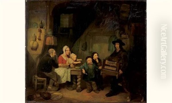 Le Musicien Ambulant Oil Painting by Ferdinand de Braekeleer