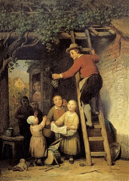 Les Raisins Oil Painting by Ferdinand de Braekeleer