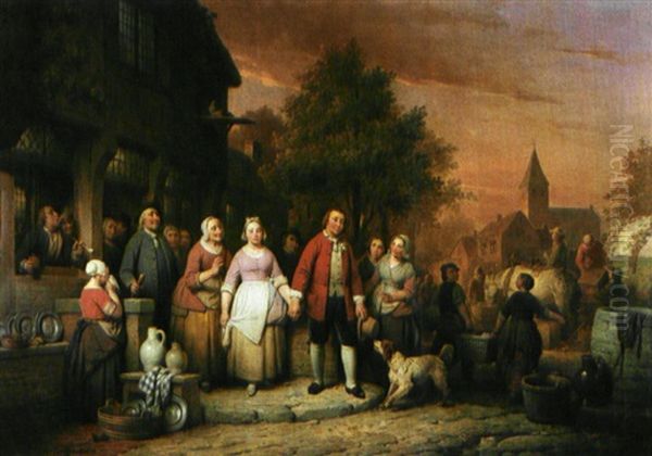 Het Bruidspaar Oil Painting by Ferdinand de Braekeleer