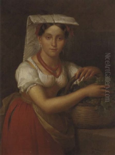 Jeune Marchande De Fruits Romaine Oil Painting by Ferdinand de Braekeleer