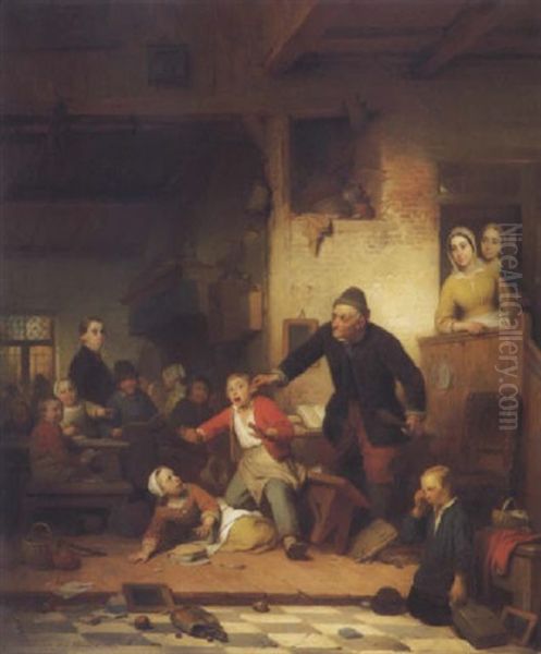 Der Ungezogene Schuljunge Oil Painting by Ferdinand de Braekeleer