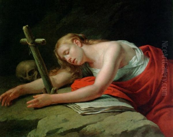 Mary Magdalen In Penitence Oil Painting by Ferdinand de Braekeleer
