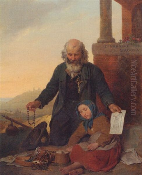 The Rosary Seller, Loreto Oil Painting by Ferdinand de Braekeleer