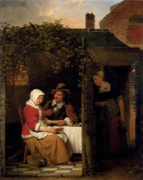 The Eavesdropper Oil Painting by Ferdinand de Braekeleer